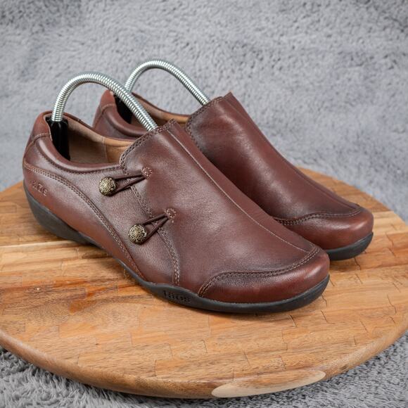 Taos Encore Whiskey Loafers Womens 10 W Brown Leather Comfort Casual Shoes9 - Picture 1 of 9